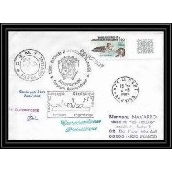 1417 marion dufresne md 37 la reunion 4/8/1983 obl paquebot Signé signed TAAF Antarctic terres australes Lettre (cover)