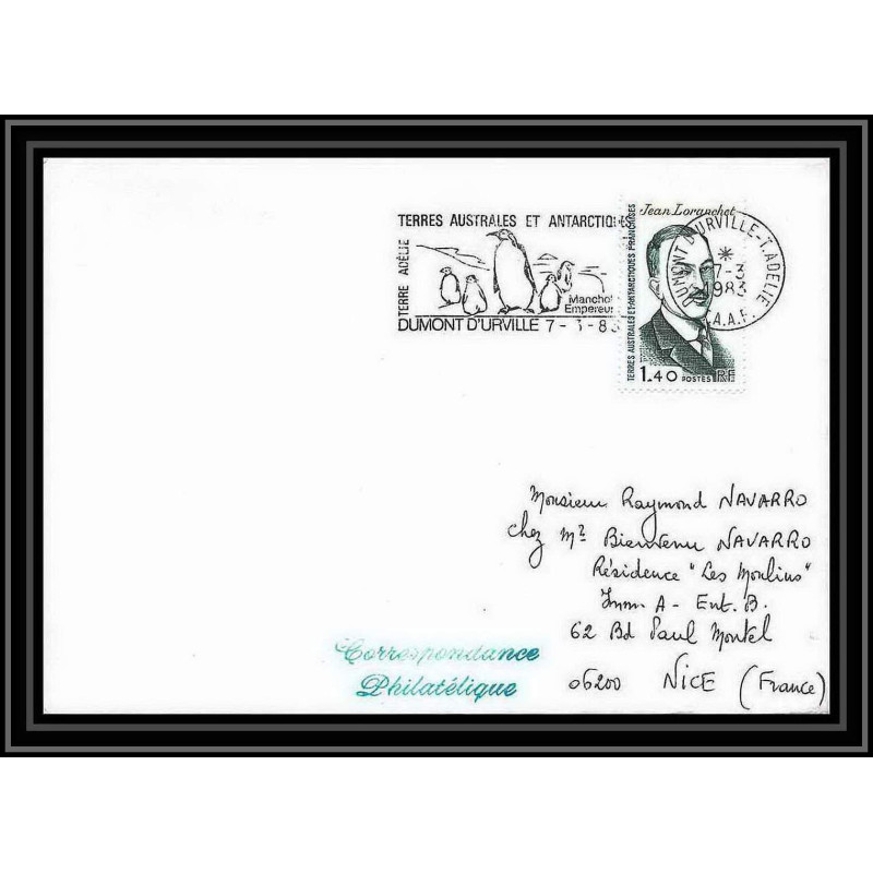 1433 33 ème expédition terre adelie 7/3/1983 TAAF Antarctic terres australes Lettre (cover)