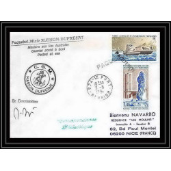1438 marion dufresne 7/8/1984 obl paquebot Signé signed TAAF Antarctic terres australes Lettre (cover)