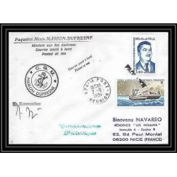 1439 marion dufresne 7/8/1984 obl paquebot Signé signed TAAF Antarctic terres australes Lettre (cover)