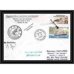 1441 marion dufresne 7/8/1984 obl paquebot Signé signed TAAF Antarctic terres australes Lettre (cover)