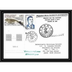 1443 marion dufresne 7/8/1984 obl paquebot Signé signed TAAF Antarctic terres australes Lettre (cover)