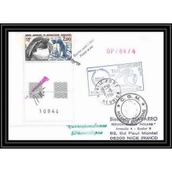 1445 indivat marion dufresne 7/8/1984 obl paquebot Signé signed TAAF Antarctic terres australes Lettre (cover)