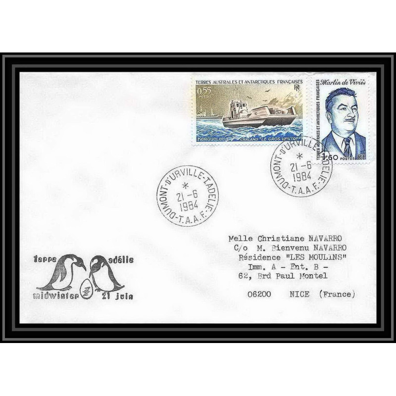 1450 terre adelie mid winter 21/6/1984 TAAF Antarctic terres australes Lettre (cover)