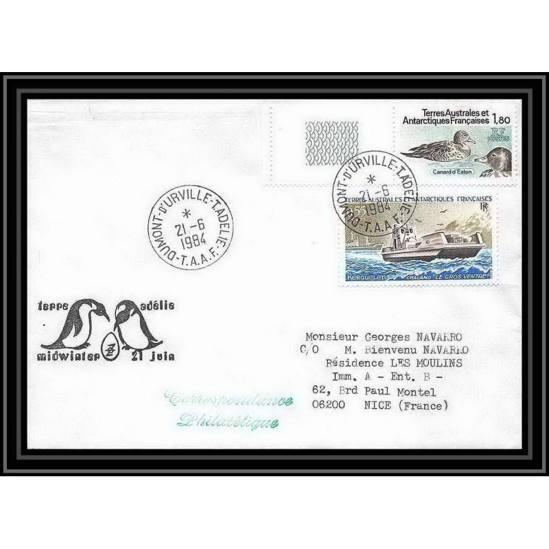 1451 terre adelie mid winter 21/6/1984 TAAF Antarctic terres australes Lettre (cover)