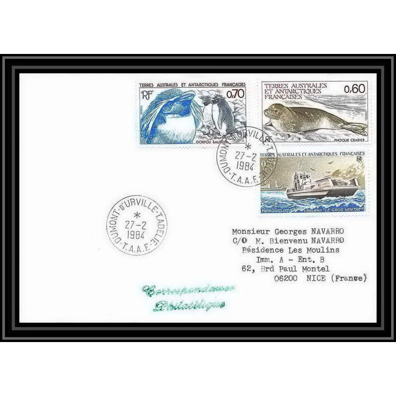 1459 dumont d'urville 27/2/1984 TAAF Antarctic terres australes Lettre (cover)