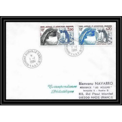 1467 N°105/6 fdc 1/1/1984 TAAF Antarctic terres australes Lettre (cover) pingouin Penguin