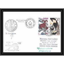 1471 mission de recherche océanologie 27/8/1985 Signé signed TAAF Antarctic terres australes Lettre (cover)
