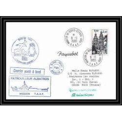 1478 patrouilleur albatros 8/11/1985 TAAF Antarctic terres australes Lettre (cover)