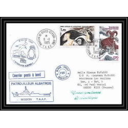 1488 patrouilleur albatros 8/11/1985 TAAF Antarctic terres australes Lettre (cover)