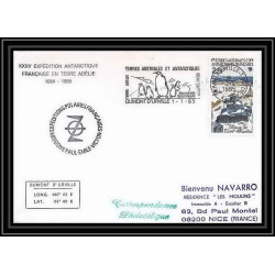 1505 35 ème expédition en terre adélie 1/1/1985 dumont d'urville TAAF Antarctic terres australes Lettre (cover)