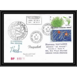 1538 op 88/1 marion dufresne Signé signed 19/11/1987 TAAF Antarctic terres australes Lettre (cover)