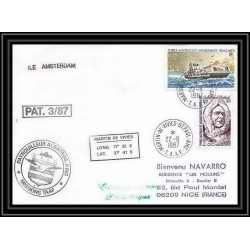 1545 patrouilleur albatros 3/87 22/9/1987 TAAF Antarctic terres australes Lettre (cover)