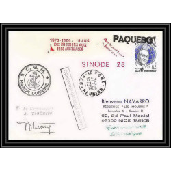 1561 campagne sinode 28 marion dufresne1988 Signé signed thierry TAAF Antarctic terres australes Lettre (cover) paquebot
