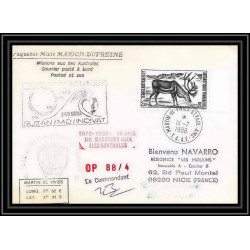1579 88/4 océanologie md indivat 7/7/1988 Signé signed TAAF Antarctic terres australes Lettre (cover)