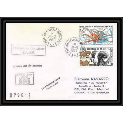 1606 op 90/1 lowand lancer 29/12/1989 TAAF Antarctic terres australes Lettre (cover)