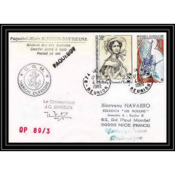 1610 89/3 cgm marion dufresne 4/1/1989 Signé signed brisson TAAF Antarctic terres australes Lettre (cover)