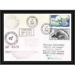 1612 89/3 cgm marion dufresne 9/1/1989 Signé signed brisson TAAF Antarctic terres australes Lettre (cover)