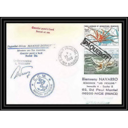 1614 marion dufresne Signé signed warnery 25/7/1989 TAAF Antarctic terres australes Lettre (cover) paquebot