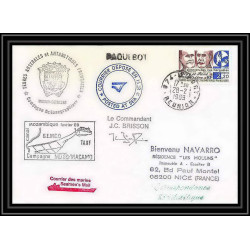 1641 campagane md 60 macamo mozambique la reunion 28/2/1989 Signé signed TAAF Antarctic terres australes Lettre (cover)