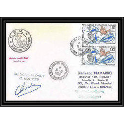 1652 marion dufresne djibouuti Signé signed loudes 31/10/1990 TAAF Antarctic terres australes Lettre (cover)