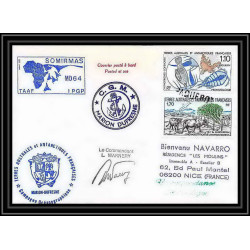 1669 TAAF Antarctic terres australes LETTRE mission recherche md 64 somirmas Signé signed warney obl paquebot 14/8/1990 