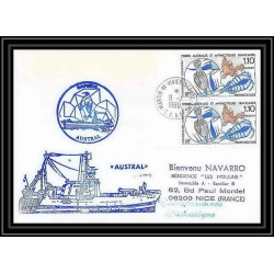 1682 navire austral 9/1/1990 TAAF Antarctic terres australes Lettre (cover)