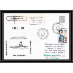 1692/ patrouilleur albatros 50ème hurlants 18ème mission 11/3/1990 Signé signed TAAF Antarctic terres australes Lettre (