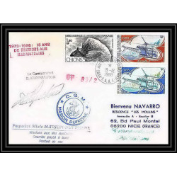 1693 marion dufresne op 89/2 Signé signed kerouanton 13/12/1988 TAAF Antarctic terres australes Lettre (cover)