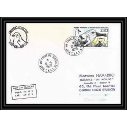 1699 ornito ecologie 18/11/1990 TAAF Antarctic terres australes Lettre (cover)