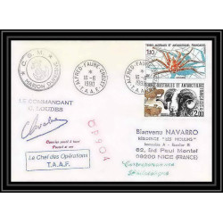 1703 op 90/4 marion dufresne 16/6/1990 Signé signed loudes TAAF Antarctic terres australes Lettre (cover)
