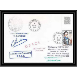 1704 op 90/4 marion dufresne 16/6/1990 Signé signed loudes TAAF Antarctic terres australes Lettre cover coin de feuille