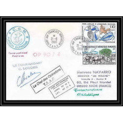 1706 op 90/4 marion dufresne 21/6/1990 Signé signed loudes TAAF Antarctic terres australes Lettre (cover)