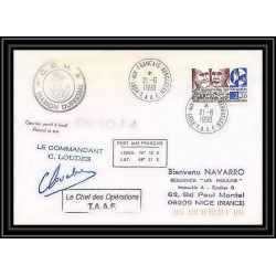 1708 op 90/4 marion dufresne 21/6/1990 Signé signed loudes TAAF Antarctic terres australes Lettre (cover)