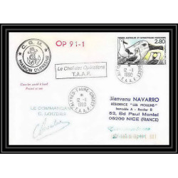 1717 op 91/2 marion dufresne 12/11/1990 Signé signed loudes TAAF Antarctic terres australes Lettre (cover)