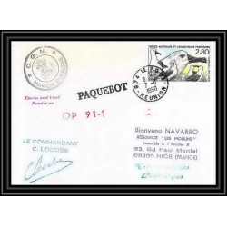 1721 op 91/2 marion dufresne 7/11/1990 Signé signed loudes TAAF Antarctic terres australes Lettre (cover)