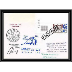 1725 minerve 06 mesures c02 Signé signed warenery paquebot 1990 TAAF Antarctic terres australes Lettre coin de feuille