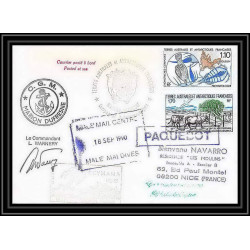 1734 md 65 seymana 19/9/1990 Signé signed warnery TAAF Antarctic terres australes Lettre (cover)