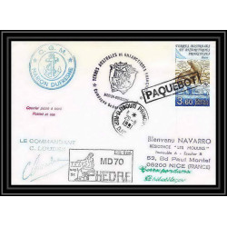 1742 md 70 hedre djibouti Signé signed loudes 29/9/1991 obl paquebot TAAF Antarctic terres australes Lettre (cover)