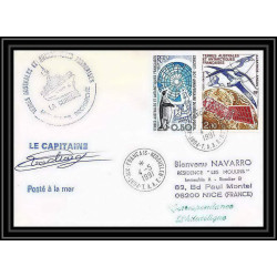 1747 navire la curieuse Signé signed 4/5/1991 TAAF Antarctic terres australes Lettre (cover)