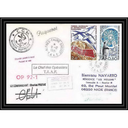 1759 op 92/1 Signé signed protat 8/12/1991 marion dufresne TAAF Antarctic terres australes Lettre (cover)