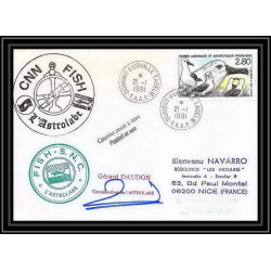 1781 astrobale Signé signed daudon 21/1/1991 TAAF Antarctic terres australes Lettre (cover)