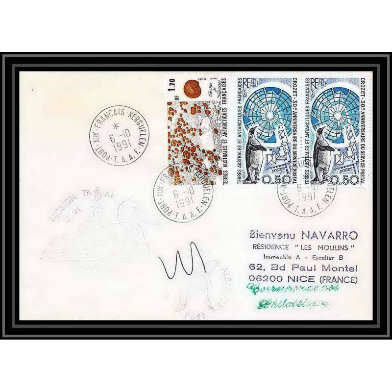 1785 albatros 6/10/1991 TAAF Antarctic terres australes Lettre (cover)