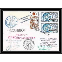 1797 transit djibouti marseille Signé signed loudes 1991 TAAF Antarctic terres australes Lettre (cover)