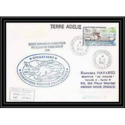 1804 42 ème expedition en terre adelie 2/1/1992 TAAF Antarctic terres australes Lettre (cover)
