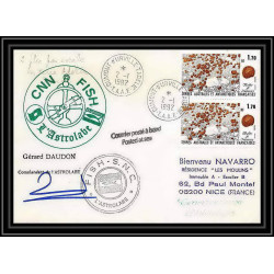 1808 astrobale Signé signed daudon 2/1/1992 TAAF Antarctic terres australes Lettre (cover)