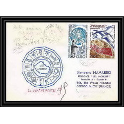 1814 astrobale Signé signed daudon 20/1/1992 TAAF Antarctic terres australes Lettre (cover) radio amateur