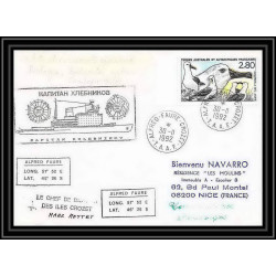 1822 kapitan khlebnikov Signé signed mottet 30/11/1992 TAAF Antarctic terres australes Lettre (cover)