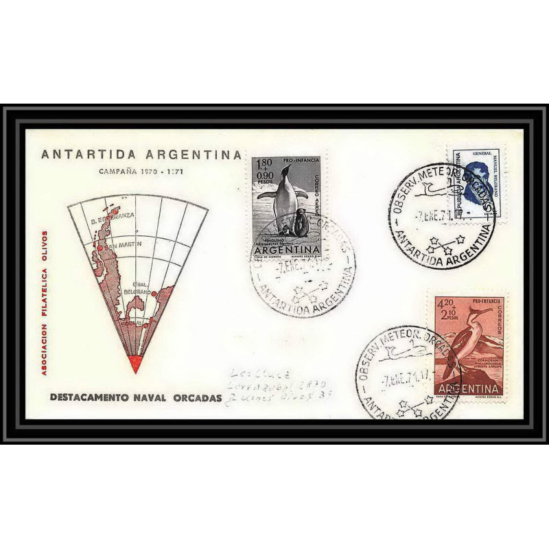 1932 Antarctic Argentine (Argentina) Lettre (cover) orcadas 7/1/1971