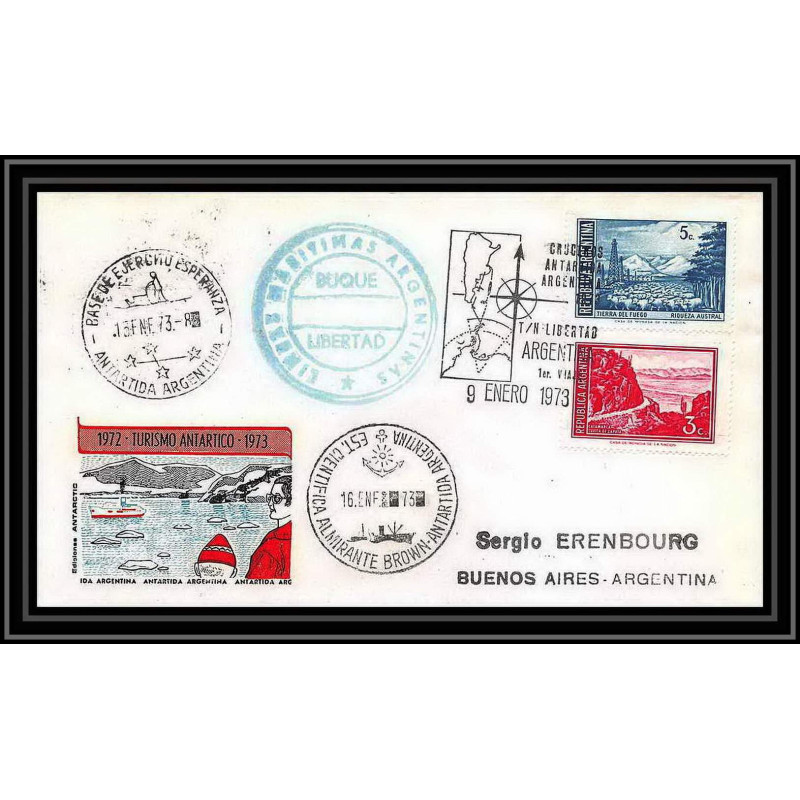 1933 Antarctic Argentine (Argentina) Lettre (cover) 9/1/1973 buque 